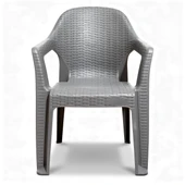 Градински стол PVC сив Polo MEVSIM - Thumbnail 1