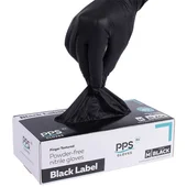 Нитрилни ръкавици без пудра черни L Black Label - Thumbnail 1