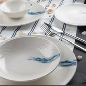 Порцеланов сервиз за хранене 24 части Морски вълни FARIKA - Thumbnail 2