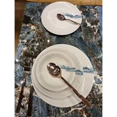 Порцеланов сервиз за хранене 24 части Морски вълни FARIKA - Thumbnail 8