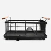 Сушилник за съдове с подвижна табла черен - Thumbnail 1