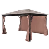 Алуминиева шатра с кафяви завеси, 400 х 300 см - Thumbnail 5