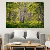 Брезова гора на разсъмване - картина пано за стена - Thumbnail 1