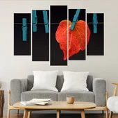 Есенно листо на въже - картина пано за стена - Thumbnail 3