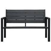 Градинска пейка, 120 cм, HDPE, черна, имитация на дърво - VL47878 - Thumbnail 2