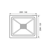 LED прожектор 20 W 6400 К черен Trend VIVALUX - Thumbnail 2