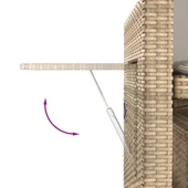 Накланяща се градинска пейка с възглавници бежов полиратан - VL365821 - Thumbnail 11