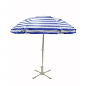 Плажен чадър със сребристо покритие Ø240 см синьо/бяло райе MY GARDEN - Thumbnail 1