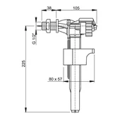 Странично пълнещ механизъм за казанче 1/2" A15 ALCA - Thumbnail 3