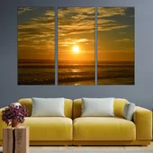 Залез в океана над хоризонта - картина пано за стена - Thumbnail 2