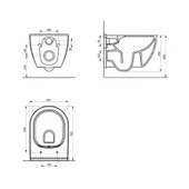 Окачена тоалетна чиния Rimless гланц Ocean SERAMIKSAN - Thumbnail 3