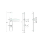 Дръжка за секретна брава 90 мм шагрен Класико SONICO - Thumbnail 2