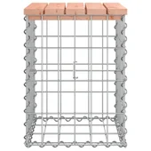 Градинска пейка дизайн габион 33x31x42 см дугласко дърво масив - VL834327 - Thumbnail 4