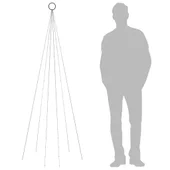 Коледна елха на флагщок, топло бяло, 108 LED, 180 см - Thumbnail 10