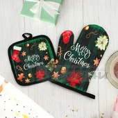 Кухненски коледни ръкохватки с надпис Merry Christmas - Thumbnail 3
