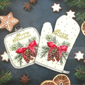 Кухненски коледни ръкохватки с надпис Merry Christmas - Thumbnail 2