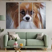 Потрет на замислен Папилон  - картина пано за стена - Thumbnail 2