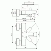 Стенен смесител за вана/душ Posh Vidima - Thumbnail 2