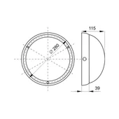 Влагоустойчив аплик Сириус 2 IP54 сив ATRA - Thumbnail 3