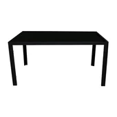 Градинска метална маса със стъклен плот 145x90x72 см черна - Thumbnail 2