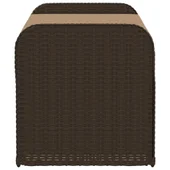 Пейка за съхранение с възглавница кафява 115x51x52 см полиратан - VL365729 - Thumbnail 5