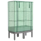 Повдигната леха с покривало,  80x40x140 см - Светлосив сандък - Thumbnail 2