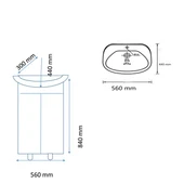 Шкаф за баня с мивка 55 см Кристин FORMA VITA - Thumbnail 2