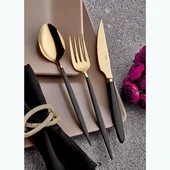 Комплект прибори 24 части злато и черно Istanbul HIRA - Thumbnail 2