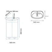 Шкаф за баня с мивка 55 см Перла FORMA VITA - Thumbnail 2