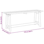 Външна пейка от акациево дърво 119x35x47 см - VL4012192 - Thumbnail 8