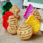 Форми резци за коледни сладки с бутало 4 бр. - Thumbnail 4