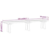 Градинска пейка, 220 см, импрегнирано борово дърво масив - VL318175 - Thumbnail 7