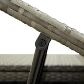 Шезлонг с шалте за двама, полиратан, сив - Thumbnail 9