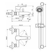 Стенен смесител за вана/душ с аксесоари SevaS Vidima - Thumbnail 2