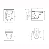 Стенна тоалетна чиния с плавно падащ капак Taormina Pro BOCCHI - Thumbnail 2