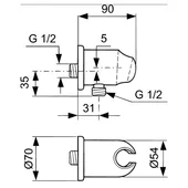 Стенно коляно с държач за шлаух Vidima - Thumbnail 2