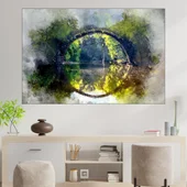 Акварел на каменен мост - картина пано за стена - Thumbnail 1
