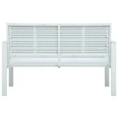 Градинска пейка, 120 cм, HDPE, бяла, имитация на дърво - VL47870 - Thumbnail 4