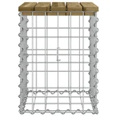 Градинска пейка габионен дизайн 33x31x42 см импрегниран бор - VL834328 - Thumbnail 4