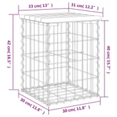 Градинска пейка габионен дизайн 33x31x42 см импрегниран бор - VL834328 - Thumbnail 8