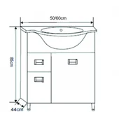 Комплект долен шкаф с умивалник "капри д-50"- 5037 - Thumbnail 2