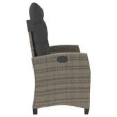 Накланяща се градинска пейка с възглавници сив полиратан - VL368228 - Thumbnail 4