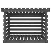 Поставка за дърва за огрев сива 108x73x79 см масивно дърво бор - Thumbnail 5