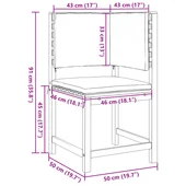 5 части комплект за градинска пейка с възглавници от акациево дърво - VL3329103 - Thumbnail 11
