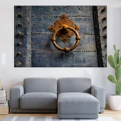 Антична дървена врата на замък - картина пано за стена - Thumbnail 1