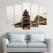 Балансирани камъни на брега - картина пано за стена - Thumbnail 3