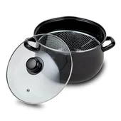 Емайлирана касерола с метална кошница за пържени картофи 24 см NAVA - Thumbnail 1