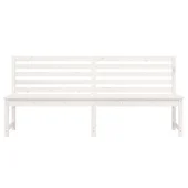 Градинска пейка, бяла, 201,5 см, борово дърво масив - VL824047 - Thumbnail 4