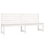 Градинска пейка, бяла, 201,5 см, борово дърво масив - VL824047 - Thumbnail 2