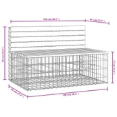 Градинска пейка с габионен дизайн 103x70x65 см импрегниран бор - VL834376 - Thumbnail 8